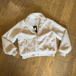Fashion Nova Cream Faux Fur Jacket